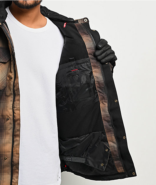 686 Woodland Brown Plaid 10K Insulated Snowboard Jacket