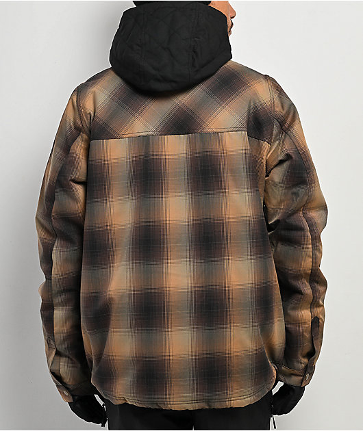686 Woodland Brown Plaid 10K Insulated Snowboard Jacket