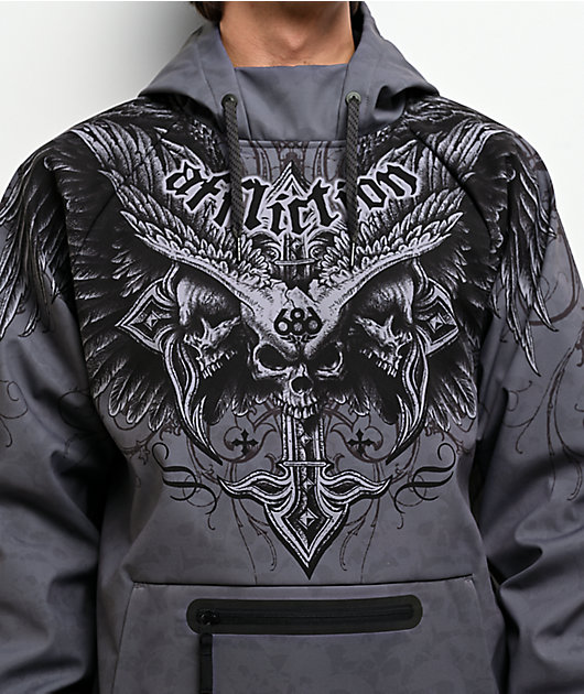 686 x Affliction Grey 10K Snowboard Hoodie
