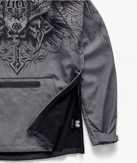 686 x Affliction Grey 10K Snowboard Hoodie | Zumiez