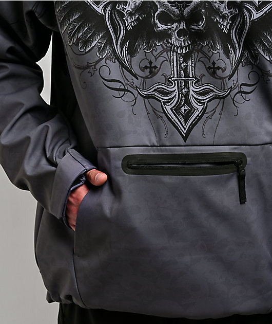 686 x Affliction Grey 10K Snowboard Hoodie