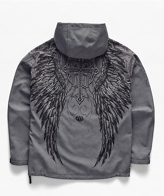 686 x Affliction Grey 10K Snowboard Hoodie