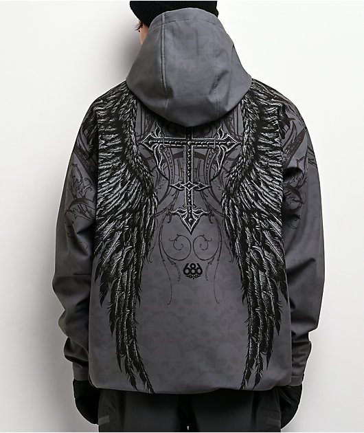686 x Affliction Grey 10K Snowboard Hoodie