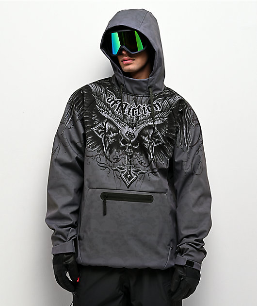 686 x Affliction Grey 10K Snowboard Hoodie | Zumiez
