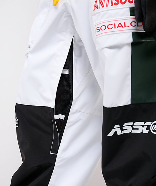 686 x AntiSocialSocialClub F1 White & Black 10K Snowboard Pants