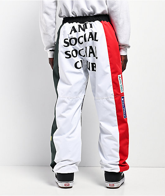 686 x AntiSocialSocialClub F1 White & Black 10K Snowboard Pants