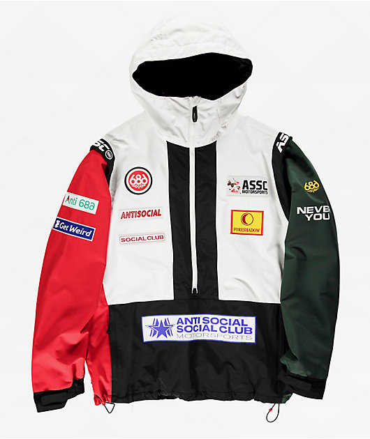 トルコ 686 x AntiSocialSocialClub F1 White Colorblock 10K Shell Anorak