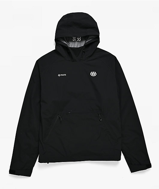 686 x GORE-TEX® Labs WINDSTOPPER® Pullover Black Snowboard Hoodie