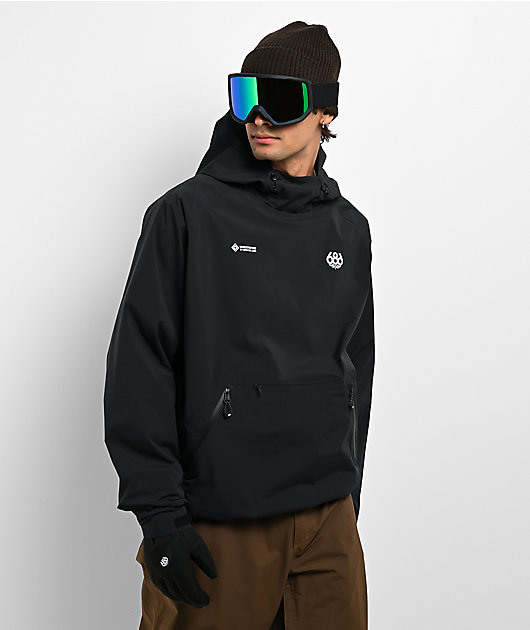 686 x GORE-TEX® Labs WINDSTOPPER® Pullover Black Snowboard Hoodie