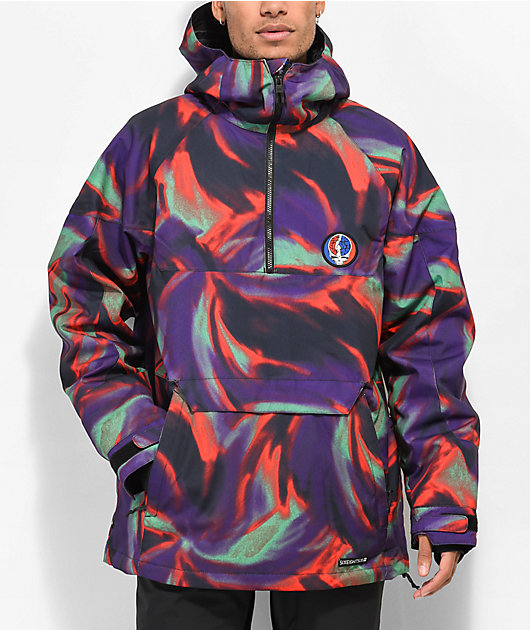 686 x Grateful Dead Renewal Purple Tie-Dye Anorak Snowboard