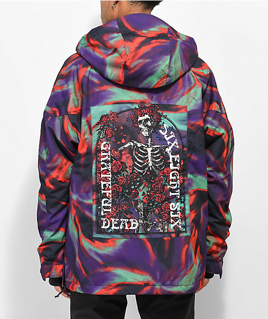 686 x Grateful Dead Renewal Purple Tie-Dye Anorak Snowboard