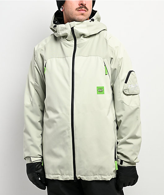 686 x HUF Double H Green Colorblock 10K Snowboard Jacket | Zumiez