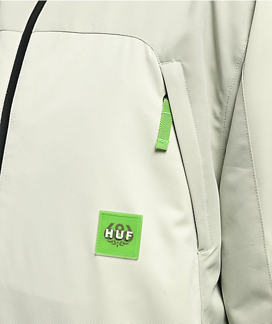 686 x HUF Double H Green Colorblock 10K Snowboard Jacket | Zumiez