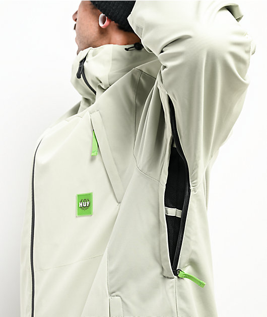 686 x HUF Double H Green Colorblock 10K Snowboard Jacket | Zumiez