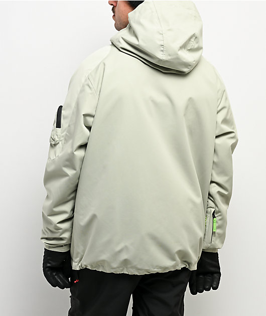 686 x HUF Double H Green Colorblock 10K Snowboard Jacket | Zumiez