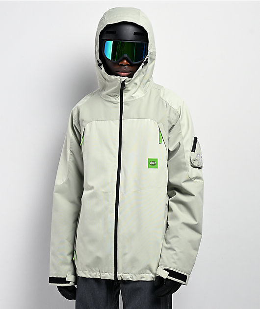 686 x HUF Double H Green Colorblock 10K Snowboard Jacket | Zumiez