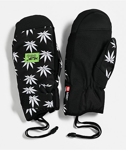 686 x HUF Plantlife Primer Black 10K Snowboard Mittens | Zumiez