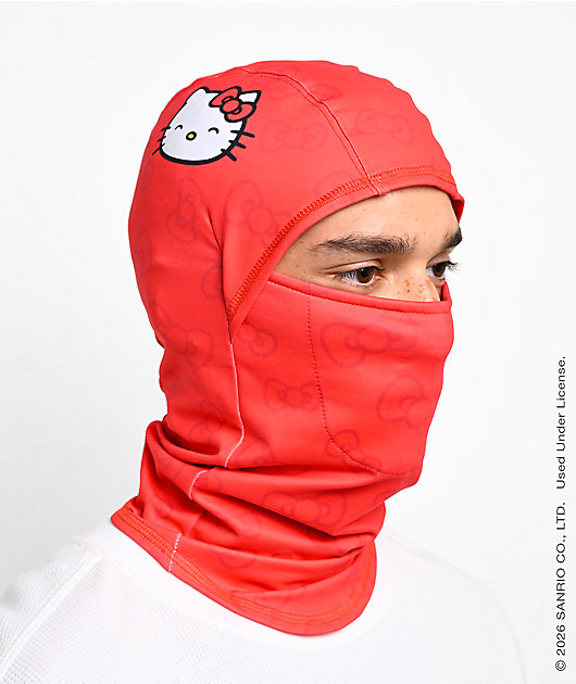 686 x Hello Kitty Hurra Red Hinged Balaclava