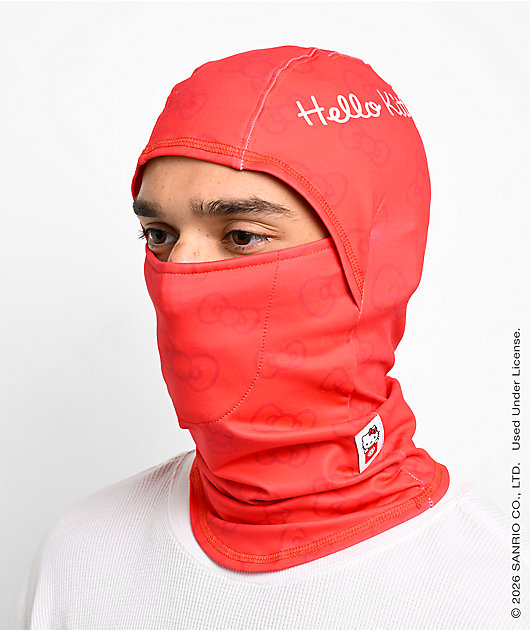 686 x Hello Kitty Hurra Red Hinged Balaclava