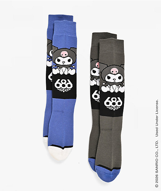 686 x Hello Kitty Kuromi 2 Pack Snow Socks