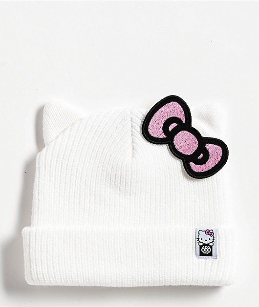 686 x Hello Kitty White Beanie | Zumiez