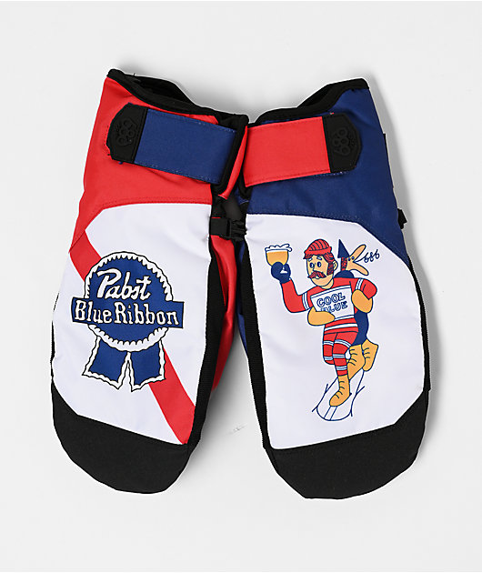 686 x Pabst Blue Ribbon White 10K Snowboard Mittens | Zumiez