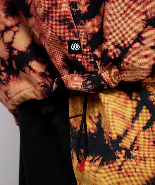 686 x Sublime Orange Tie Dye 10K Snowboard Hoodie | Zumiez