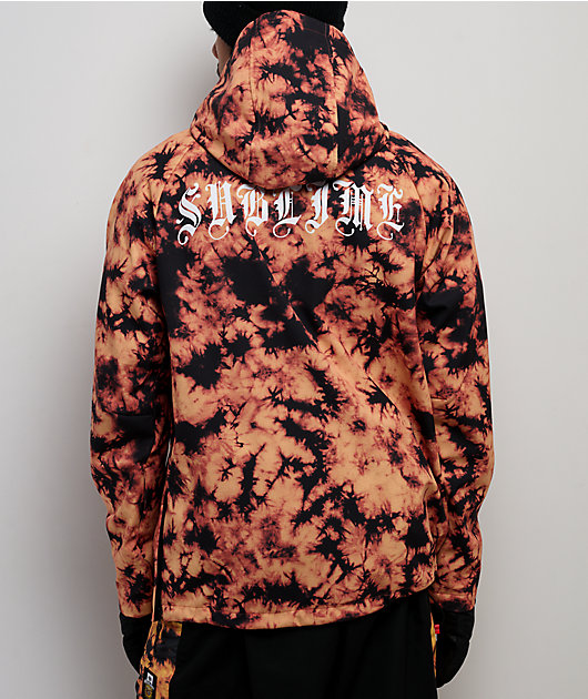 686 x Sublime Orange Tie Dye 10K Snowboard Hoodie | Zumiez