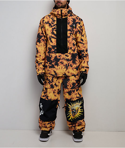 紅シュスラン⑩ 686 x Sublime Orange Tie Dye Anorak Snowboard Jacket | Zumiez