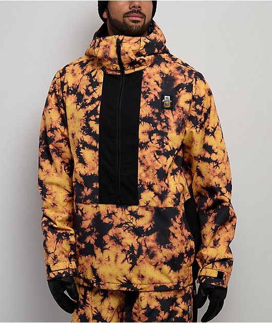 686 x Sublime Orange Tie Dye Anorak Snowboard Jacket | Zumiez