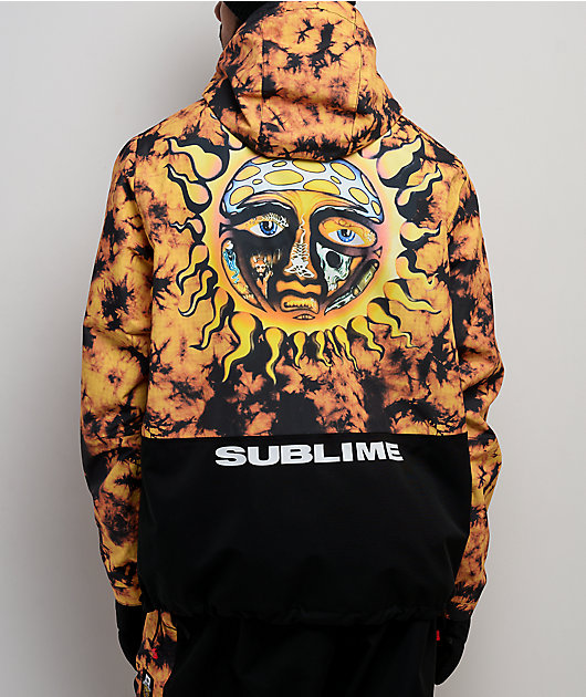 686 x Sublime Orange Tie Dye Anorak Snowboard Jacket | Zumiez