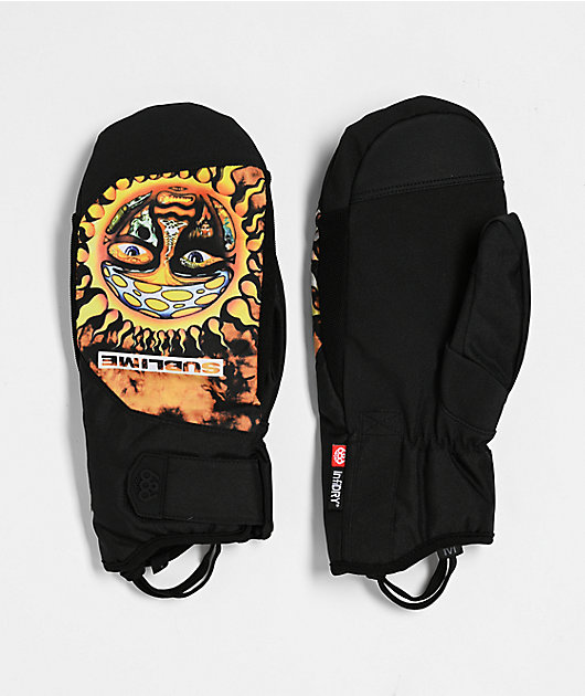 686 x Sublime Women's Revel Orange Tie Dye 10K Snowboard Mittens