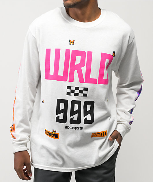 999 Club by Juice WRLD Conversation Motorsport White Long Sleeve T-Shirt |  Zumiez