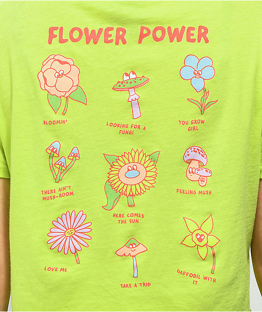 A-Lab Ballina Flower Power Green Crop T-Shirt
