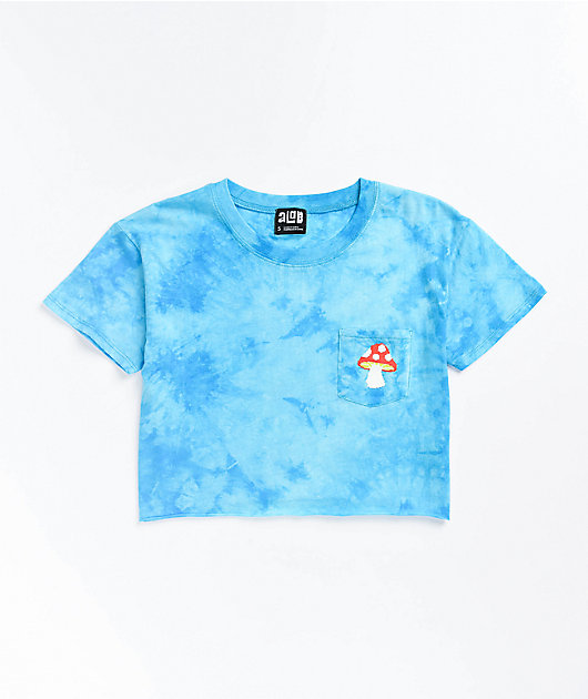 A-Lab Ballina Mushroom Blue Tie Dye Crop T-Shirt