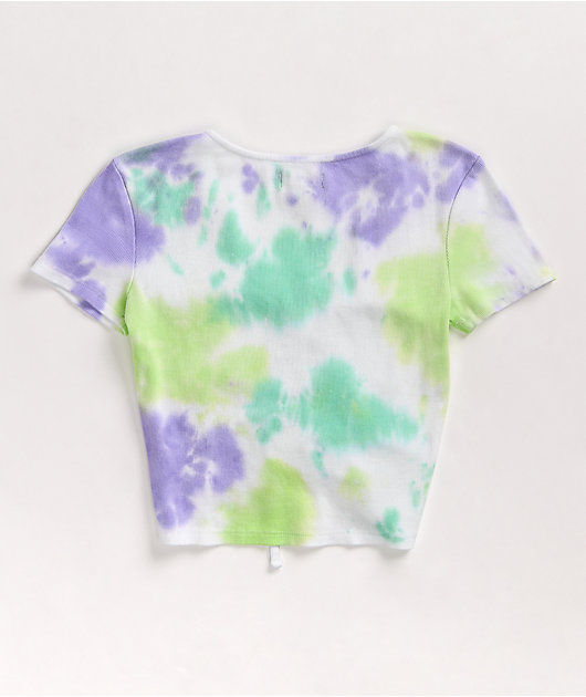 Blue Short Sleeve Crop Top