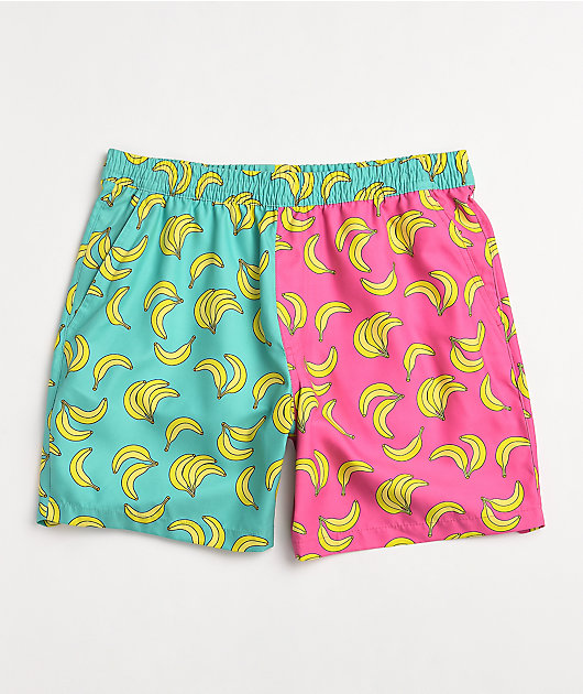 A-Lab Bum Banana shorts en verde y rosa