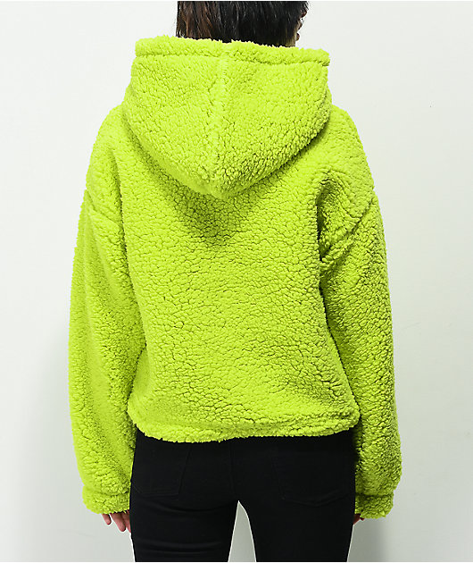 Green shop fuzzy hoodie