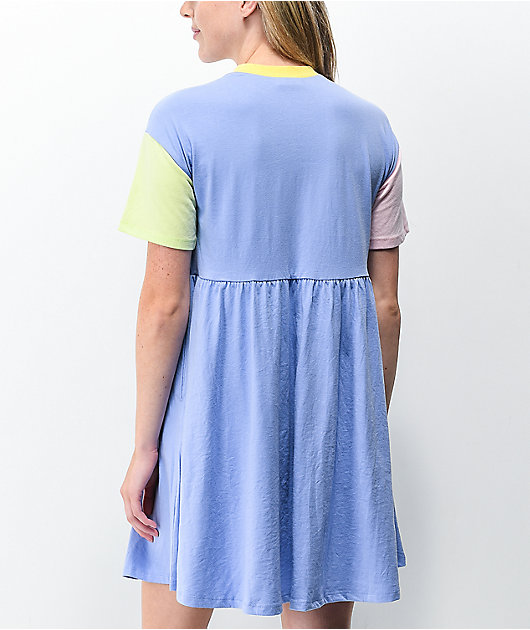 A-Lab Febe Lavender Colorblock T-Shirt Dress