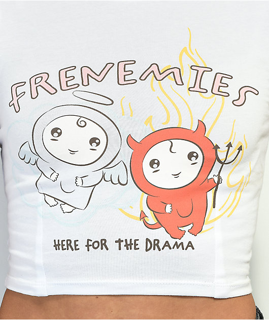 A-Lab Frenemies White Crop T-Shirt