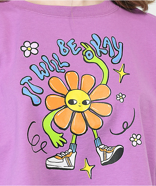A-Lab Gayle It Will Be Ok Camiseta corta morada de manga larga