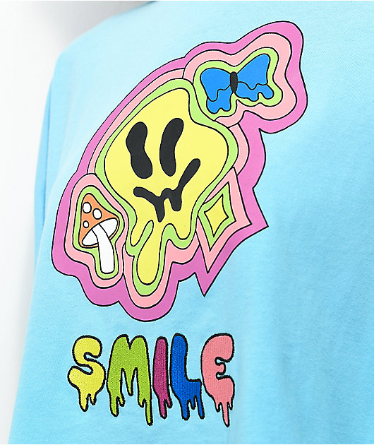 A-Lab Gayle Smile Drippy Camiseta recortada de manga larga azul