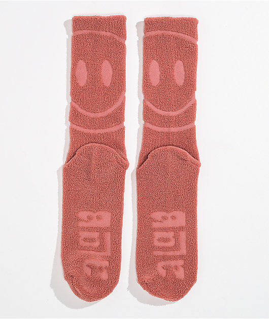 A-Lab Huzzle Red Fuzzy Crew Socks