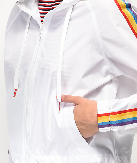 white rainbow jacket