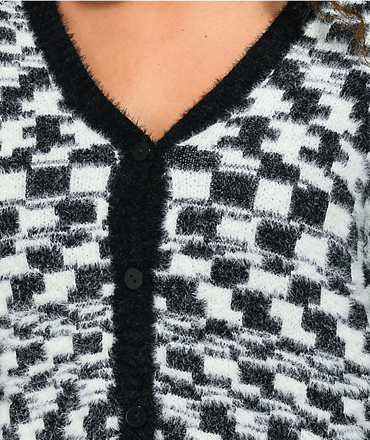 A-Lab Kiana Skew Check Black & White Sweater