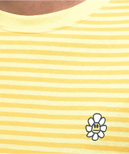 A-Lab Lil Buddy Embroidery Yellow Stripe Knit T-Shirt