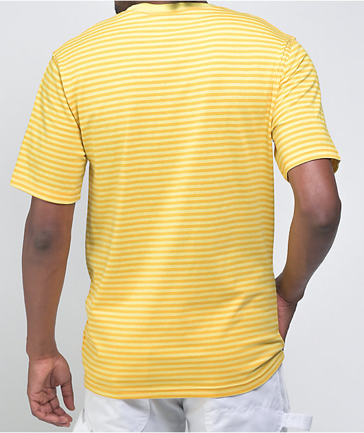 A-Lab Lil Buddy Embroidery Yellow Stripe Knit T-Shirt