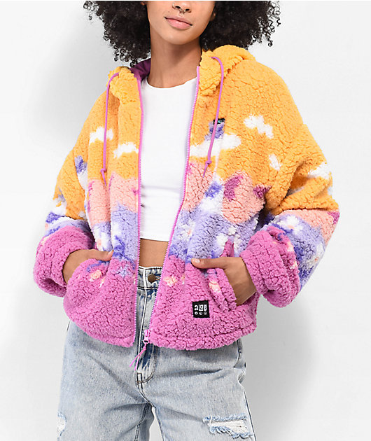 A-Lab Lydia Landscape Pink Zip Hoodie | Zumiez