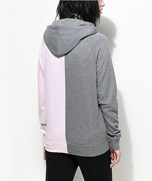 gray pink hoodie