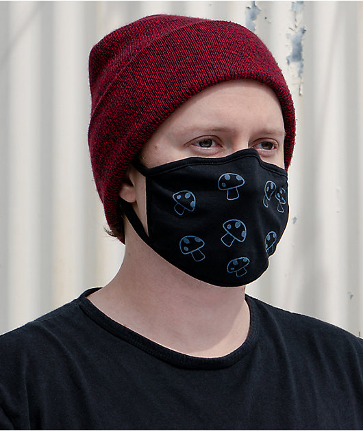 A-Lab Mushrooms Black Face Mask